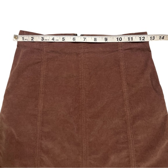 Free People Women’s Back Zip Corduroy Mini Skirt - Size 2 - Picture 3 of 10
